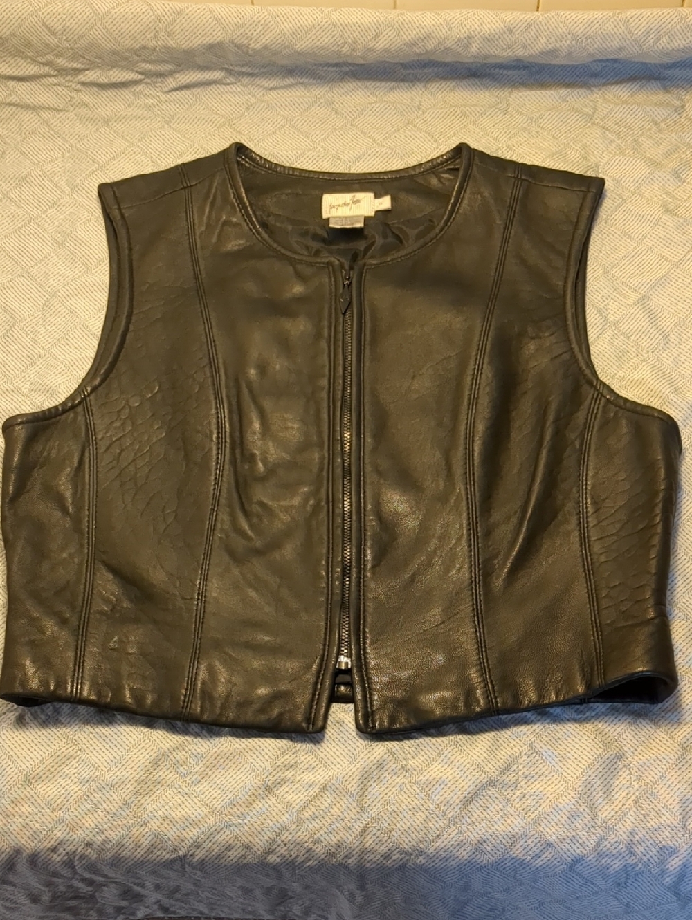 Jacqueline Ferrar Vintage Black Nappa Leather Jacket - Size 8 - Soft Lambskin